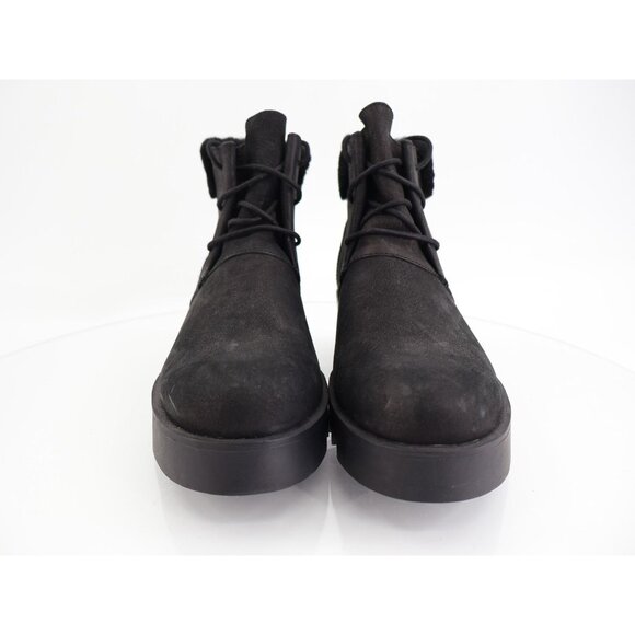 Eileen Fisher Kenille Genuine Shearling Trim Wedge Bootie Sz 11 Black Platform - Picture 3 of 12